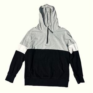 Little Bipsy Gray Black & White Quarter Zip Hoodie Sweatshirt